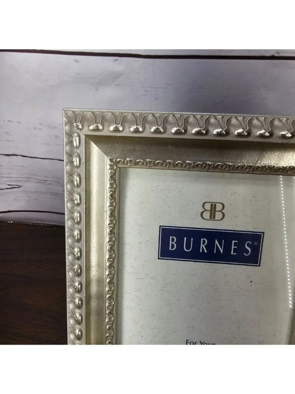 Burnes Silver 5x7 Ornate Photo Frame With Beaded Design And Easel Back